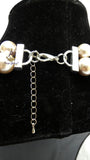 Cream White Light Champagne Pearl Beads Crystal Silver Bridal Cocktail Party Necklace Jewellery Gift Ladies
