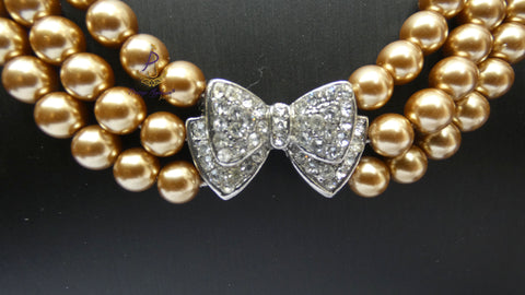 Golden Pearl Party Wedding Necklace and Bracelet Jewellery Great as Gift