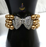 Golden Pearl Party Wedding Necklace and Bracelet Jewellery Great as Gift