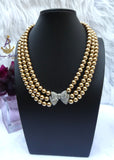 Golden Pearl Party Wedding Necklace and Bracelet Jewellery Great as Gift