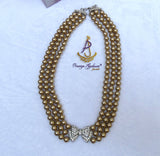 Golden Pearl Party Wedding Necklace and Bracelet Jewellery Great as Gift