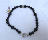 Pearls Black Beautiful Luscious Magnetic Wedding Crystal Party Necklace Earring Jewellery Set