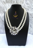 Pearl Beads Crystal Silver Cream Bridal Cocktail Party Necklace Jewellery Gift Ladies