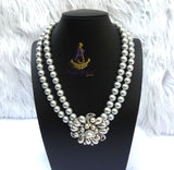 Pearl Beads Crystal Silver Cream Bridal Cocktail Party Necklace Jewellery Gift Ladies