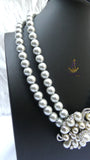 Pearl Beads Crystal Silver Cream Bridal Cocktail Party Necklace Jewellery Gift Ladies
