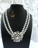 Pearl Beads Crystal Silver Cream Bridal Cocktail Party Necklace Jewellery Gift Ladies