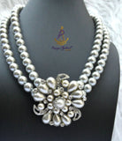 Pearl Beads Crystal Silver Cream Bridal Cocktail Party Necklace Jewellery Gift Ladies