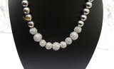Silver Crystal Ball Beautiful Necklace Cocktail Evening Party Jewellery Great as a Gift for Wife Girlfriend bridesmaid