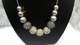 Silver Crystal Ball Beautiful Necklace Cocktail Evening Party Jewellery Great as a Gift for Wife Girlfriend bridesmaid