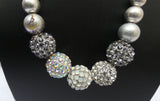 Silver Crystal Ball Beautiful Necklace Cocktail Evening Party Jewellery Great as a Gift for Wife Girlfriend bridesmaid