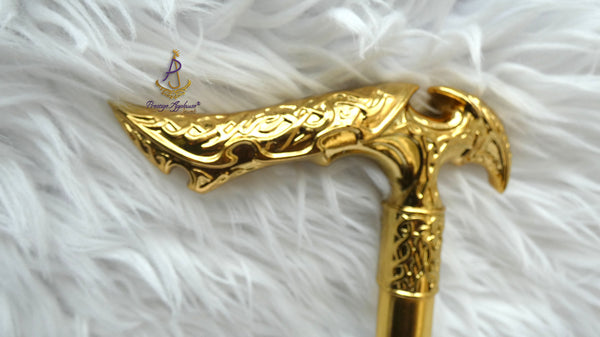 Gold Royal Eagle Luxury Walking Cane – Ceremonial Party Groom Celebrant Gentleman Cane