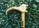 Lion Head Walking Cane | Gold Lion Handle Walking Stick | African Traditional Groom Cane | Royal King Costume Cane | Nigerian Wedding Accessory | Decorative Gentleman Cane