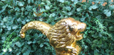 Lion Head Walking Cane | Gold Lion Handle Walking Stick | African Traditional Groom Cane | Royal King Costume Cane | Nigerian Wedding Accessory | Decorative Gentleman Cane