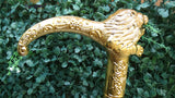 Lion Head Walking Cane | Gold Lion Handle Walking Stick | African Traditional Groom Cane | Royal King Costume Cane | Nigerian Wedding Accessory | Decorative Gentleman Cane