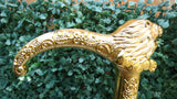Lion Head Walking Cane | Gold Lion Handle Walking Stick | African Traditional Groom Cane | Royal King Costume Cane | Nigerian Wedding Accessory | Decorative Gentleman Cane