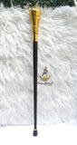 Inscribed Decorative Young Boy Prince Walking Stick – Ornamental Handle Cane African Walking Staff