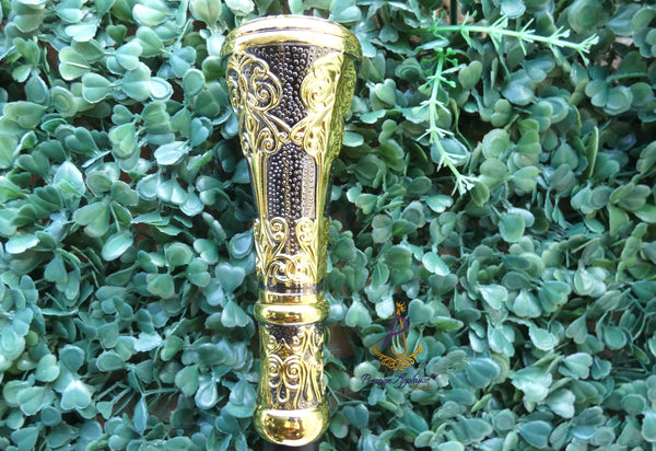 Inscribed Decorative Young Boy Prince Walking Stick – Ornamental Handle Cane African Walking Staff