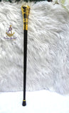 Inscribed Decorative Young Boy Prince Walking Stick – Ornamental Handle Cane African Walking Staff