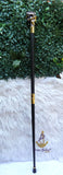 Gold Black Lion Head Walking Stick Cane Walking For Gentle Men | Wedding Groom Staff |Ceremonial Walking Cane