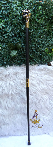 Gold Black Lion Head Walking Stick Cane Walking For Gentle Men | Wedding Groom Staff |Ceremonial Walking Cane