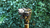 Gold Black Lion Head Walking Stick Cane Walking For Gentle Men | Wedding Groom Staff |Ceremonial Walking Cane