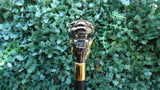 Gold Black Lion Head Walking Stick Cane Walking For Gentle Men | Wedding Groom Staff |Ceremonial Walking Cane
