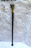Gold Black Lion Head Walking Stick Cane Walking For Gentle Men | Wedding Groom Staff |Ceremonial Walking Cane