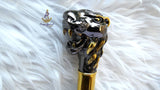 Gold Black Lion Head Walking Stick Cane Walking For Gentle Men | Wedding Groom Staff |Ceremonial Walking Cane