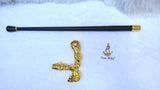 Gold Skull Handle Walking Stick Cane | Igbo Edo Yoruba Traditional Wedding Groom Staff | African Chieftaincy Ceremonial Walking Cane