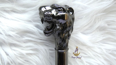Black Lion Head Walking Stick Cane Walking For Gentlemen Male |Ceremonial Walking Cane