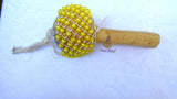 Yellow Nigeria Shekere A Traditional African Percussion Instrument