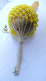 Yellow Nigeria Shekere A Traditional African Percussion Instrument