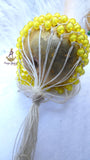 Yellow Nigeria Shekere A Traditional African Percussion Instrument