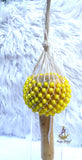 Yellow Nigeria Shekere A Traditional African Percussion Instrument