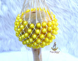 Yellow Nigeria Shekere A Traditional African Percussion Instrument