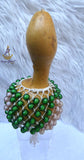 Yellow with Pink Nigeria Shekere A Traditional African Percussion Instrument