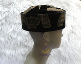 Quality Black Velvet Igbo Men Male Cap Isiagu Traditional Chieftaincy Hat