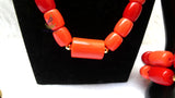 PrestigeApplause Orange Mixed Red Coral Groom Men Women Unisex Couple  Igbo Edo Yoruba  African Beads Necklace Bracelet Jewellery Wedding Set