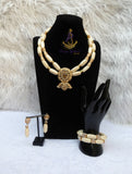 PrestigeApplause African Ivory White Beads Nigerian Traditional Men Women Couple Bridal Wedding Necklace Jewellery Set