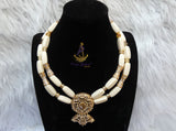 PrestigeApplause African Ivory White Beads Nigerian Traditional Men Women Couple Bridal Wedding Necklace Jewellery Set