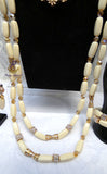 PrestigeApplause African Ivory White Beads Nigerian Traditional Men Women Couple Bridal Wedding Necklace Jewellery Set