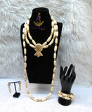 PrestigeApplause African Ivory White Beads Nigerian Traditional Men Women Couple Bridal Wedding Necklace Jewellery Set