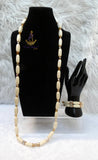 PrestigeApplause African Ivory White Beads Nigerian Traditional Men Women Couple Bridal Wedding Necklace Jewellery Set