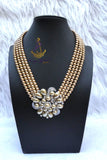 Clearance Gold Pearl 3 Layers Strand Necklace | Crystal Love Statement Necklace | Bridal Jewellery | Wedding Necklace | Gift for Her