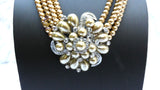 Clearance Gold Pearl 3 Layers Strand Necklace | Crystal Love Statement Necklace | Bridal Jewellery | Wedding Necklace | Gift for Her