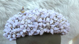 White Coral Beaded Statement Headband, Wedding Hair Accessory, Embellished Wide Hairband, Wedding Guest Headpiece