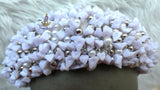 White Coral Beaded Statement Headband, Wedding Hair Accessory, Embellished Wide Hairband, Wedding Guest Headpiece