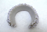 White Coral Beaded Statement Headband, Wedding Hair Accessory, Embellished Wide Hairband, Wedding Guest Headpiece