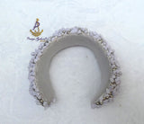 White Coral Beaded Statement Headband, Wedding Hair Accessory, Embellished Wide Hairband, Wedding Guest Headpiece