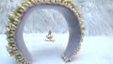 Cream off-White Coral Beaded Statement Headband, Wedding Hair Accessory, Embellished Wide Hairband, Wedding Guest Headpiece